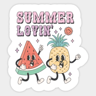 Retro Pineapple and Watermelon dudes Sticker